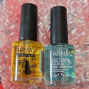 Farmasi Yellow Cuticle Remover & Calcium Nail Hardener Duo